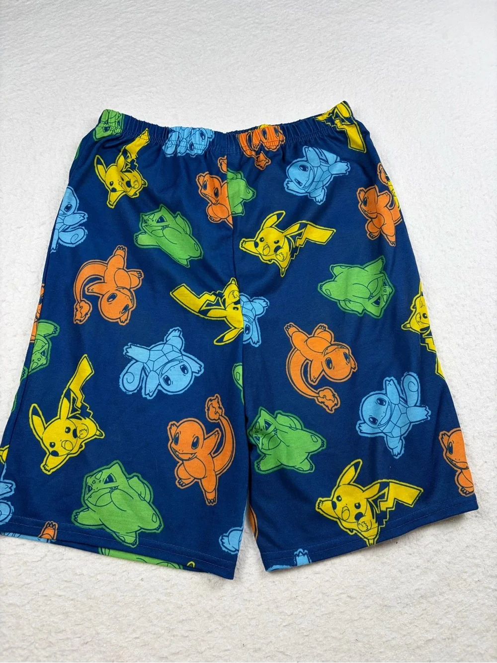 🔥 Pokémon Kids Blue Lounge Pajama Shorts Gen 1 Starters Size Large (L) 🔥